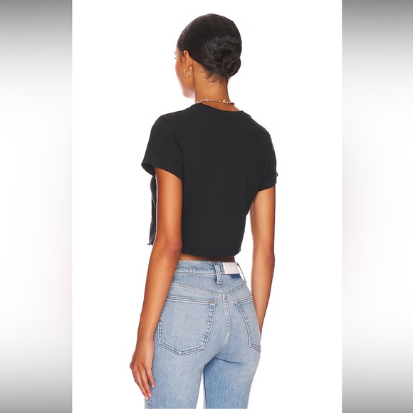 RE/DONE x Hanes Cropped 60's Slim Tee Black T-Shirt Large - Picture 3 of 4
